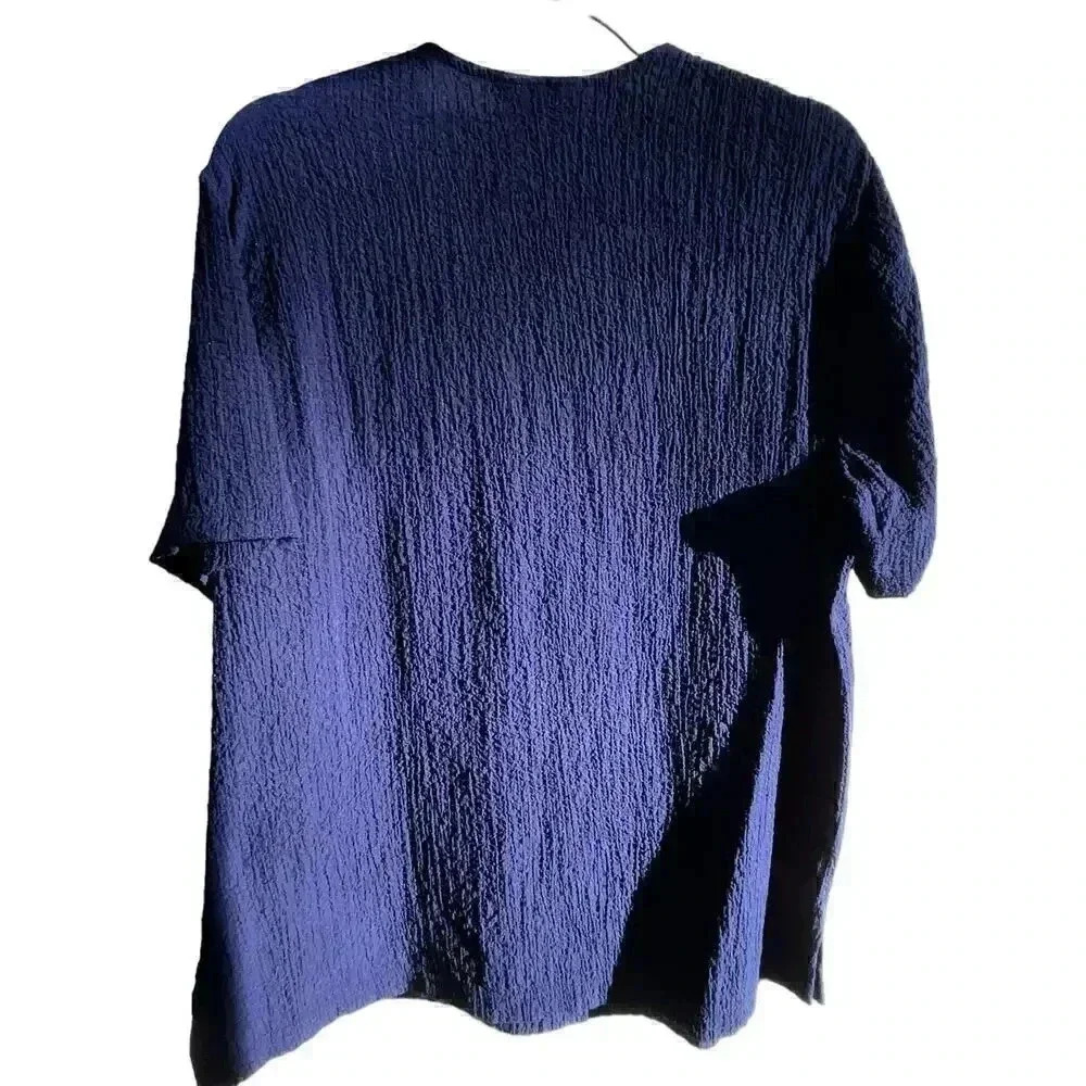 Cathy Daniel’s Women’s Elegant Navy Short Sleeve Embroidered Sequin Collar Large - Picture 2 of 6